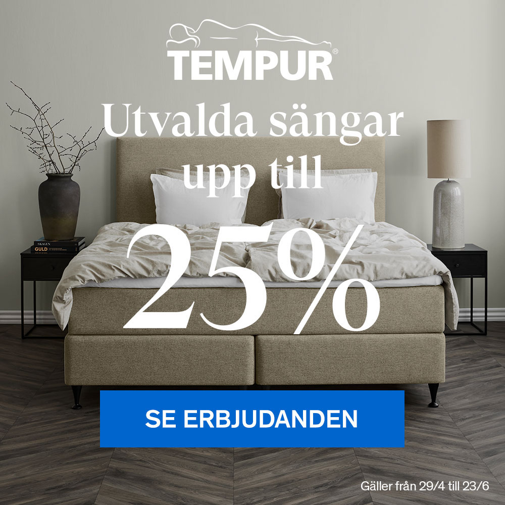 Utvalda Tempursängar upp till 25%.